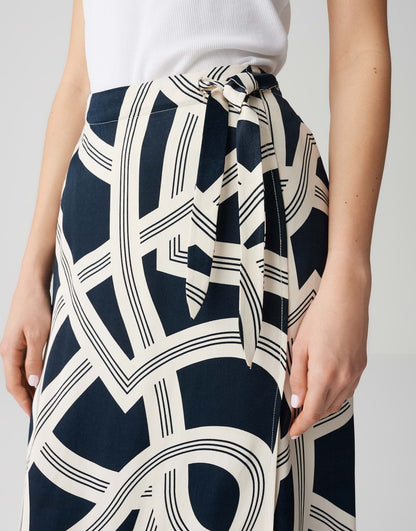 OPUS Lockeres Midi-Kleid Damen A-Linie Knotendetail Viskose