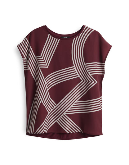 OPUS Damen T-Shirt überschnittener Kurzarm Webware glatter Griff