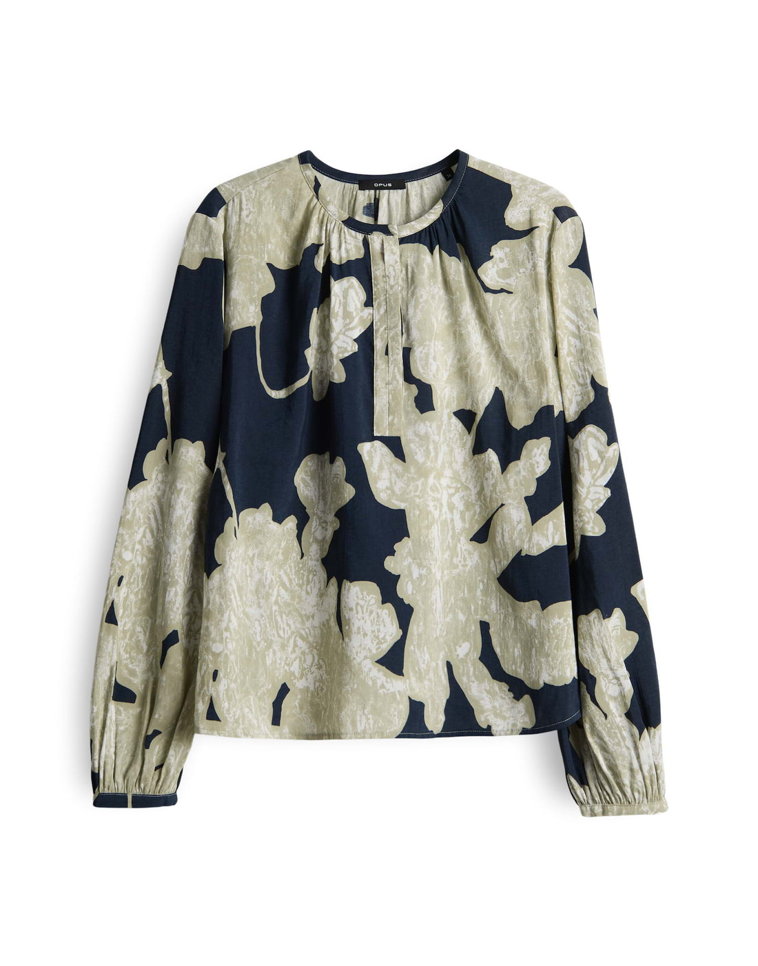 OPUS Modische Damen Bluse mit floraler Print Kräuselung Ballonärmel