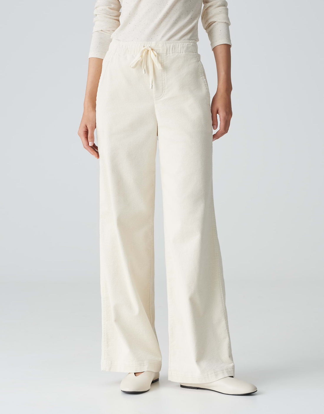 OPUS Wide Leg Cordhose Damen Hoher Bund Elastisch