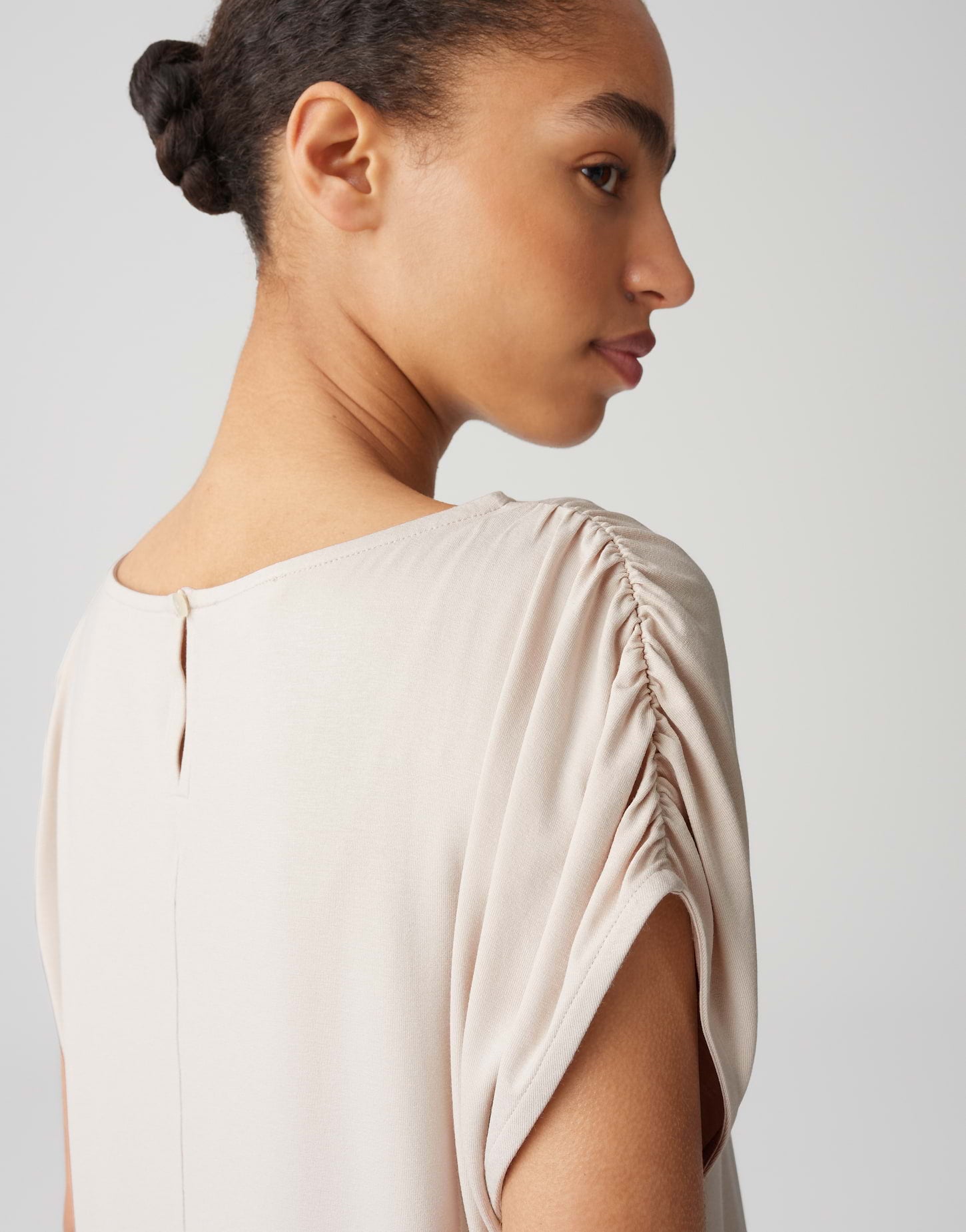 OPUS Damen T-Shirt mit elastischem Raffdetail an der Schulter