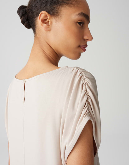 OPUS Damen T-Shirt mit elastischem Raffdetail an der Schulter
