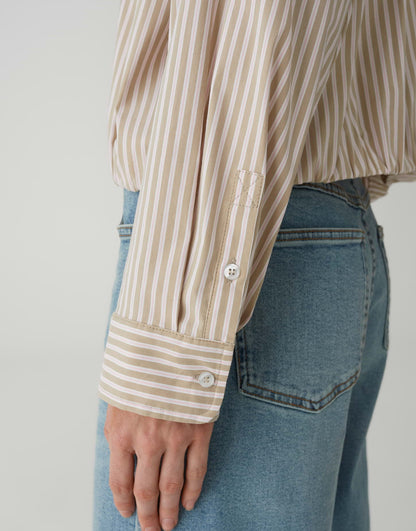 OPUS Hemdbluse Damen Ballon-Saum Webware