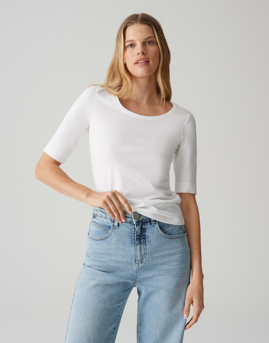 OPUS Damen T-Shirt schmale Passform elastischer Stoff