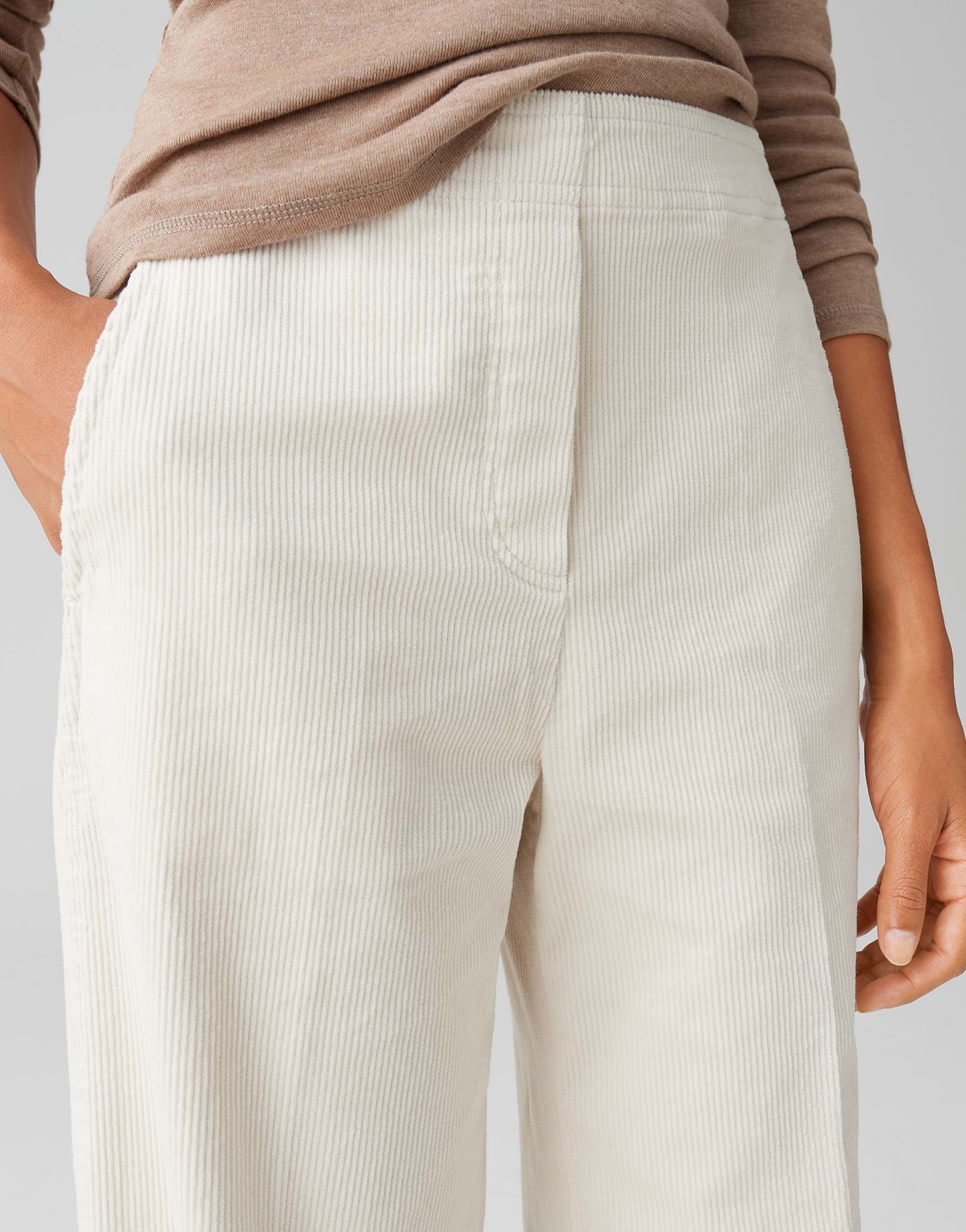OPUS Cordhose Damen Straight Fit Bügelfalten Gummibund