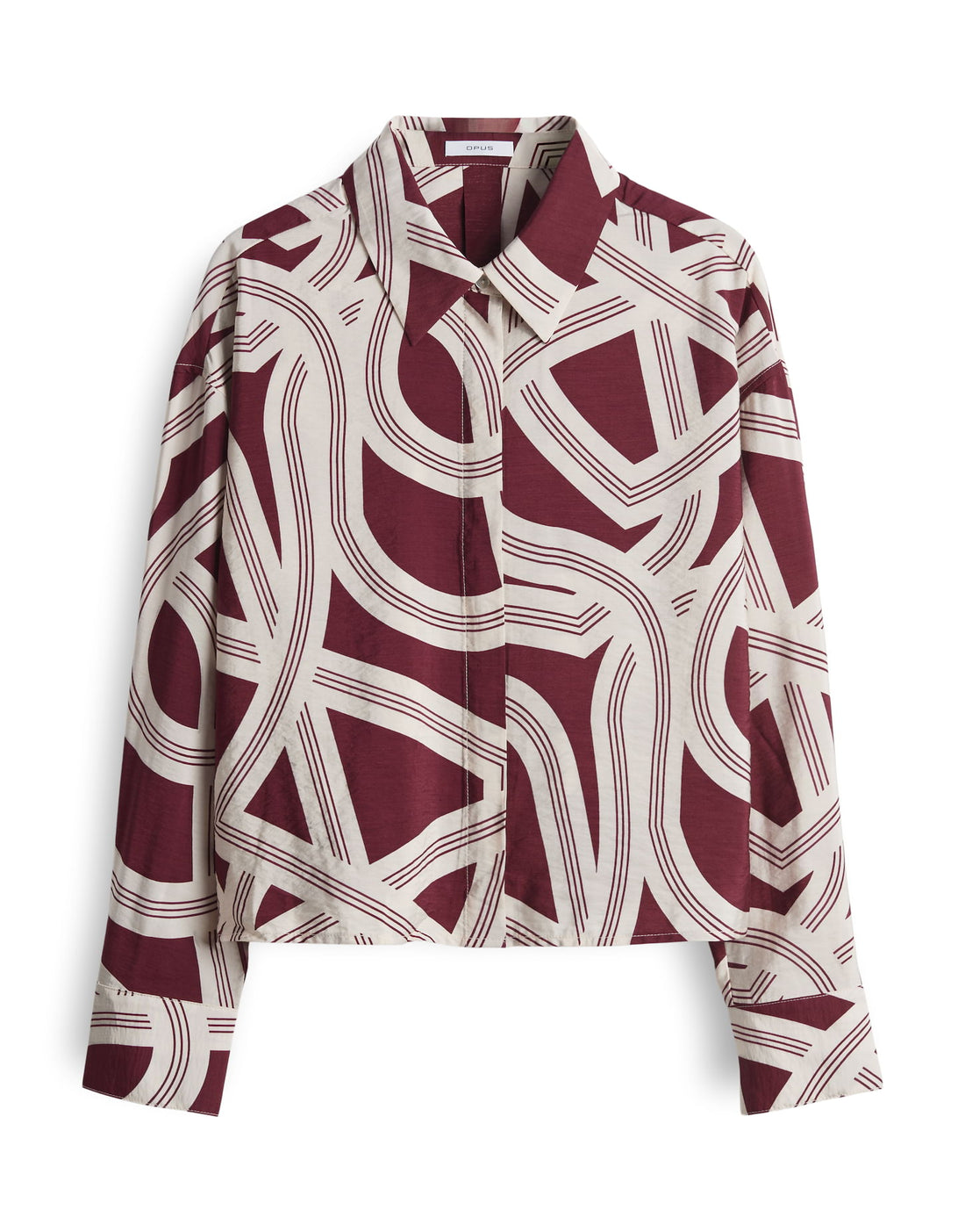 OPUS Hemdbluse Damen Bluse Oversized Viskose Polyamid Perlmuttknöpfen