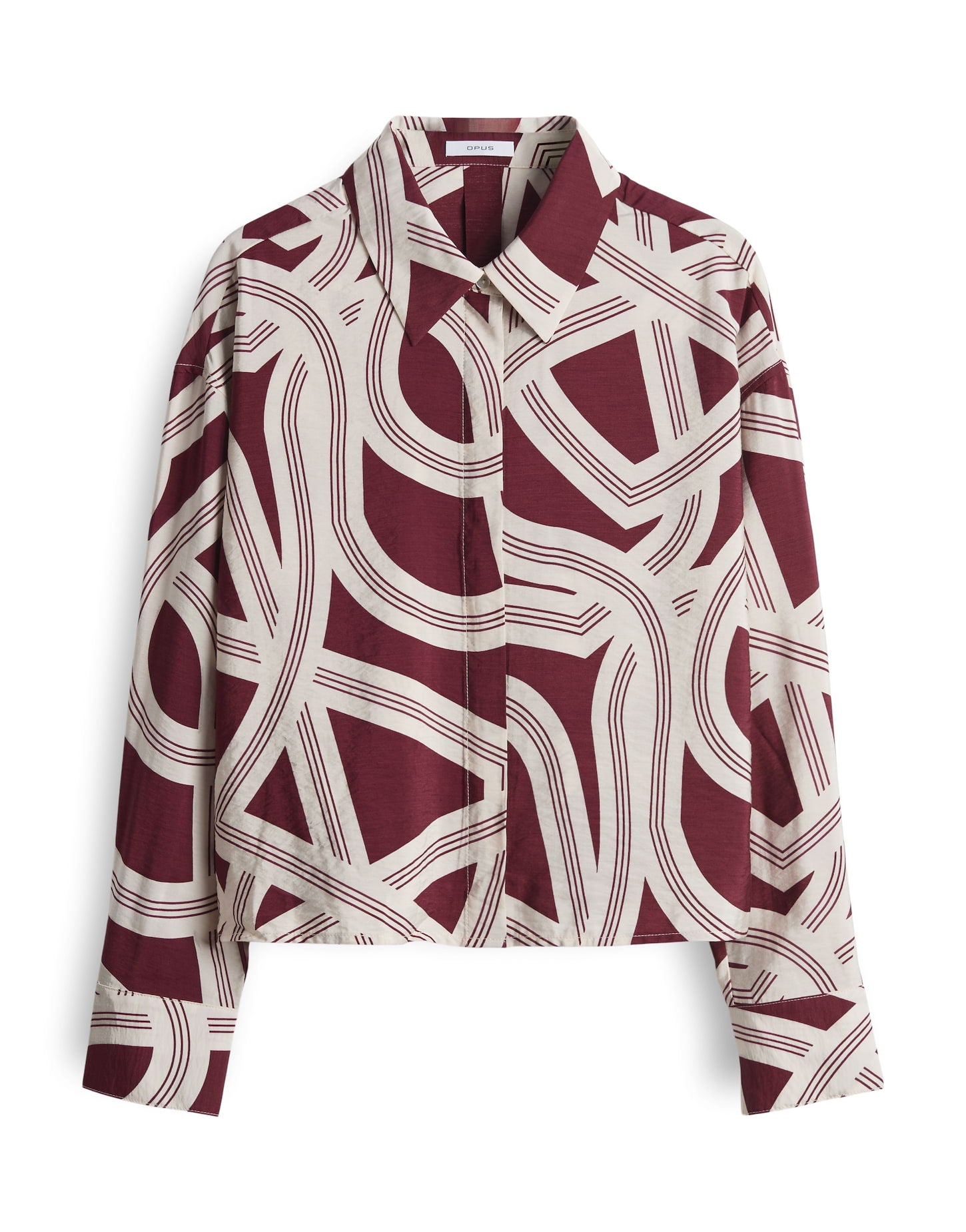 OPUS Hemdbluse Damen Bluse Oversized Viskose Polyamid Perlmuttknöpfen