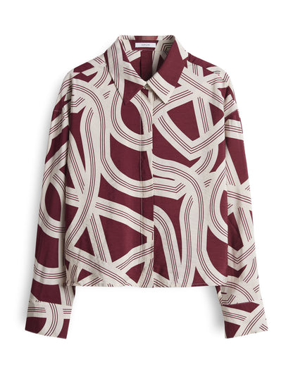 OPUS Hemdbluse Damen Bluse Oversized Viskose Polyamid Perlmuttknöpfen