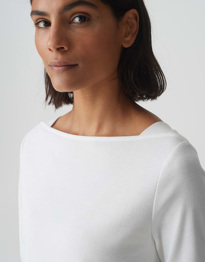 OPUS Langarmshirt Damen schwarz-weiß gestreift