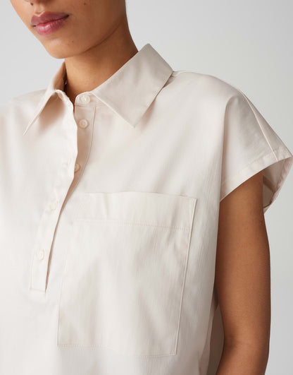 OPUS Hemdbluse Damen Kurzarm Webware elastisch Baumwolle