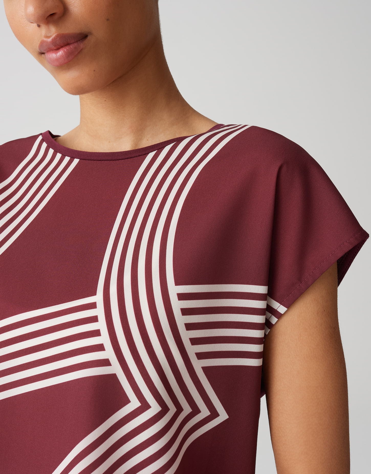 OPUS Damen T-Shirt überschnittener Kurzarm Webware glatter Griff
