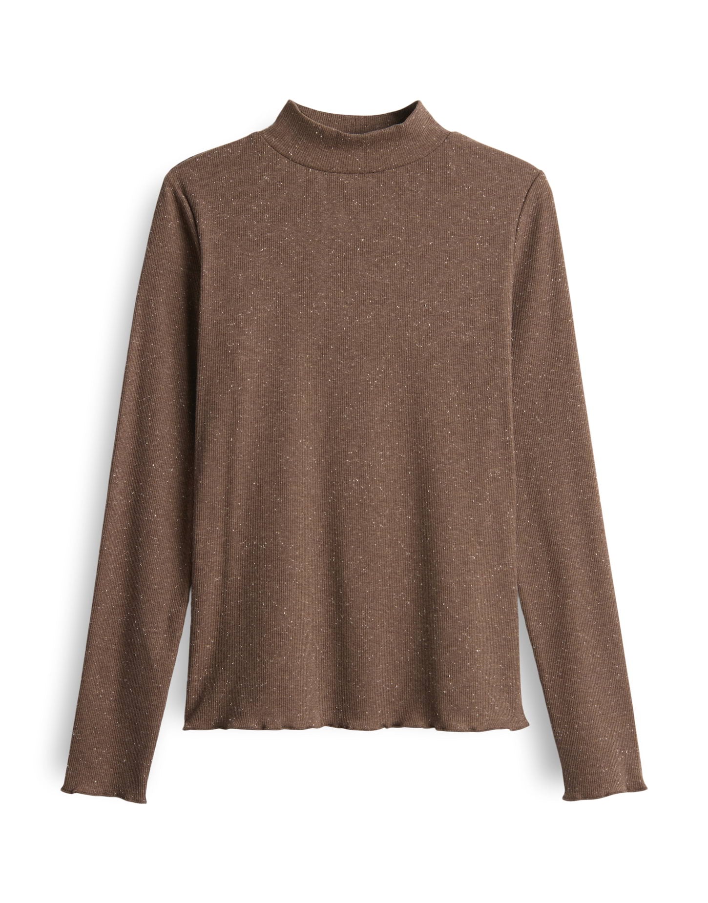 OPUS Stehkragen Langarmshirt Damen Slim Fit Jersey