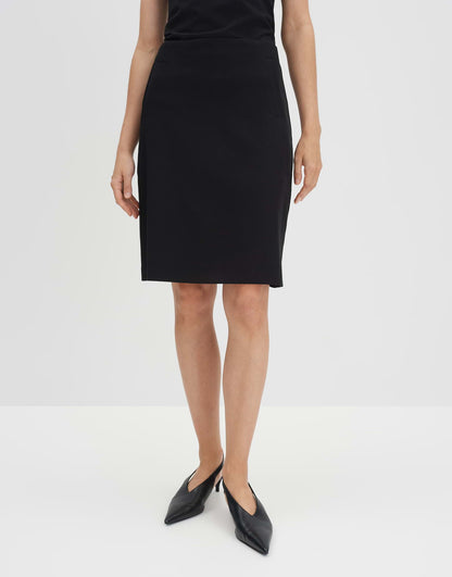 Gerader Schnitt Damen Rock knielang elastischer Bund