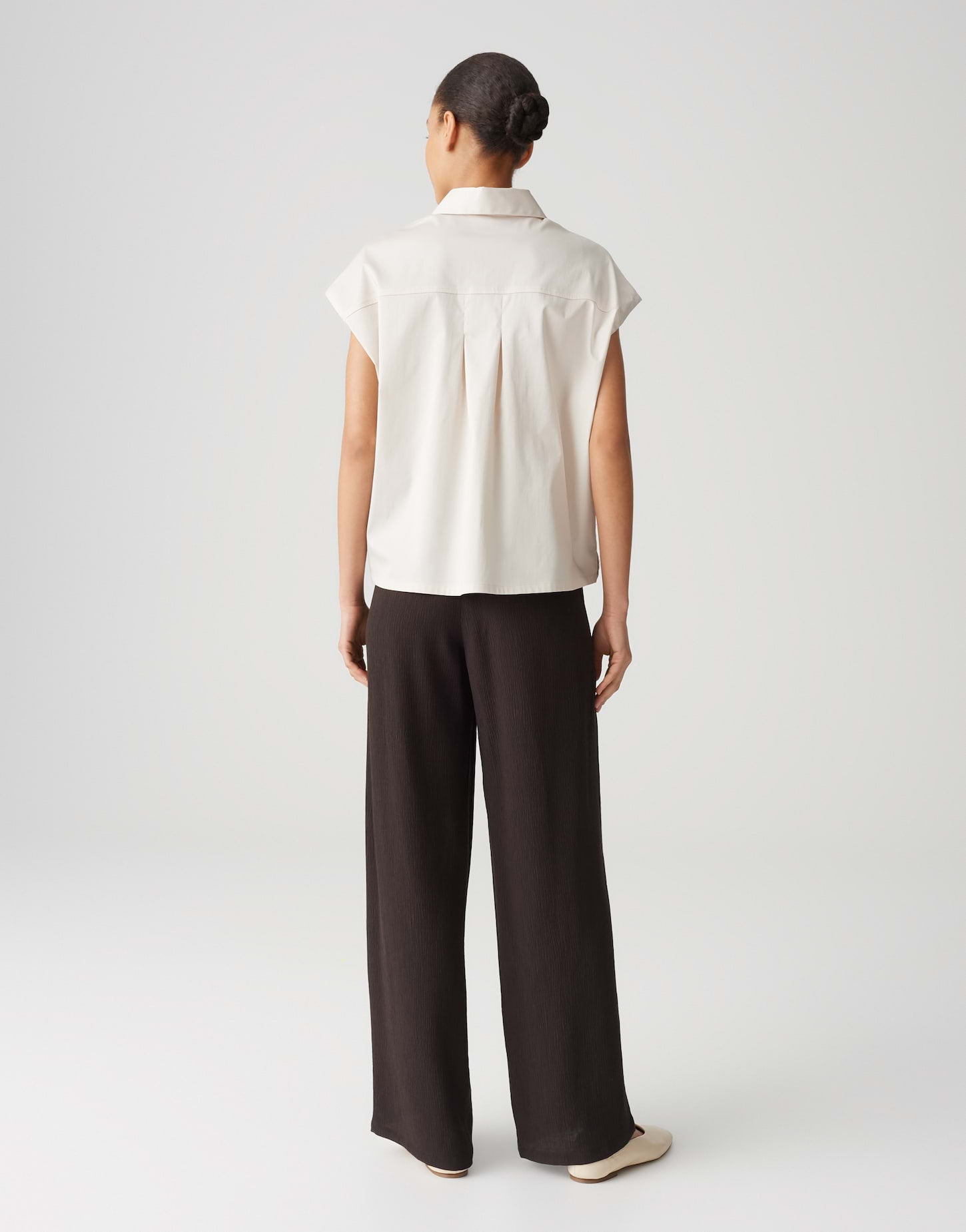 OPUS Hemdbluse Damen Kurzarm Webware elastisch Baumwolle