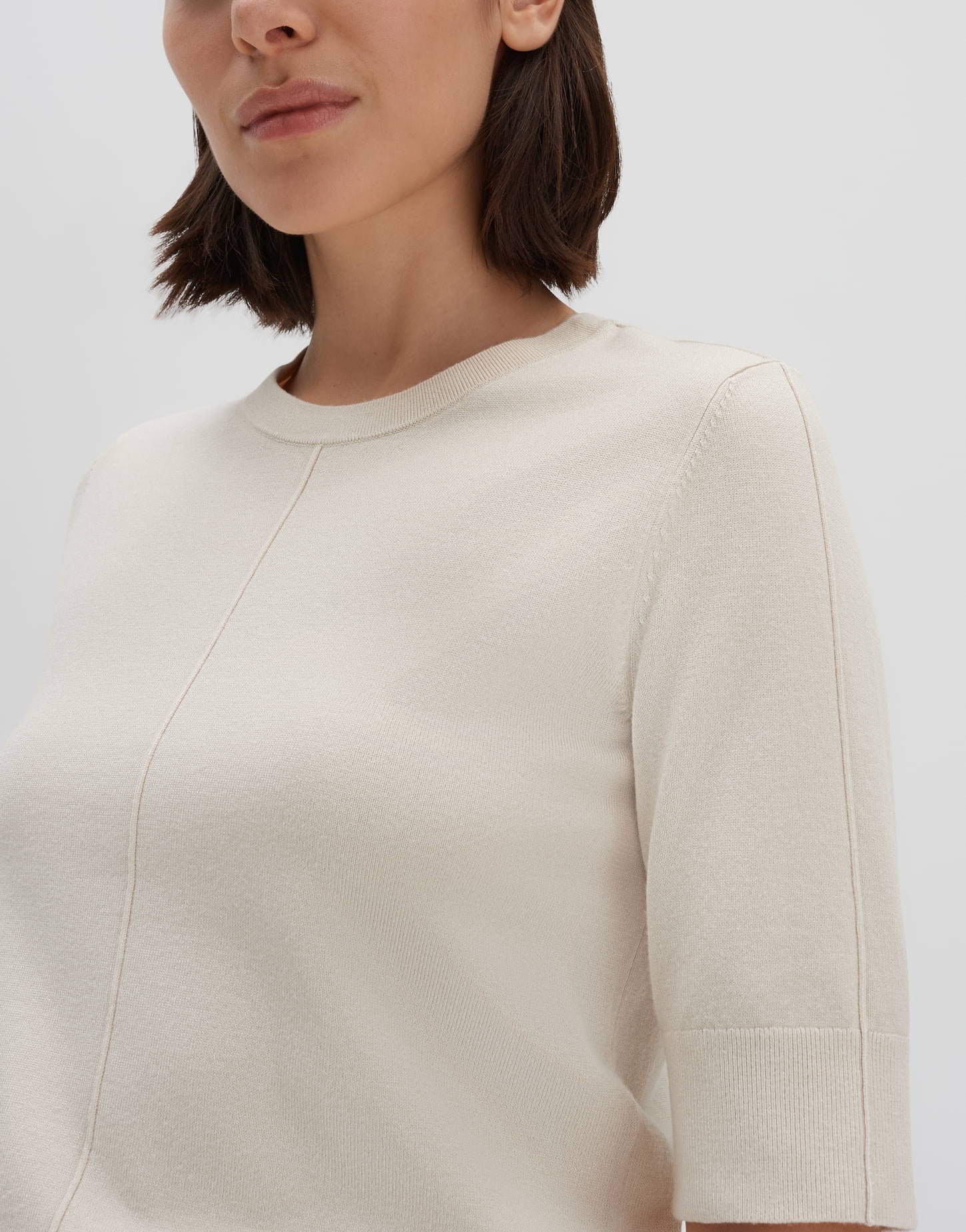Fashionista Strickpullover Damen Figurbetont Halbarm