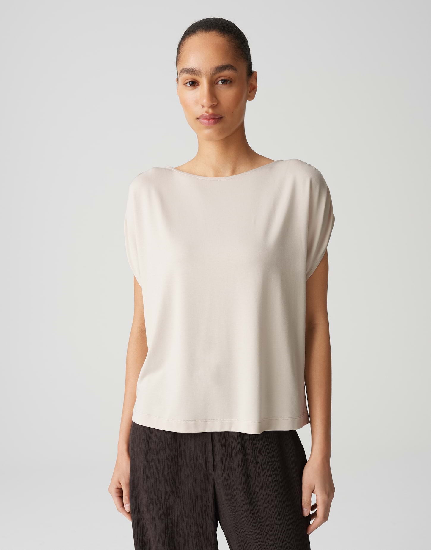 OPUS Damen T-Shirt mit elastischem Raffdetail an der Schulter