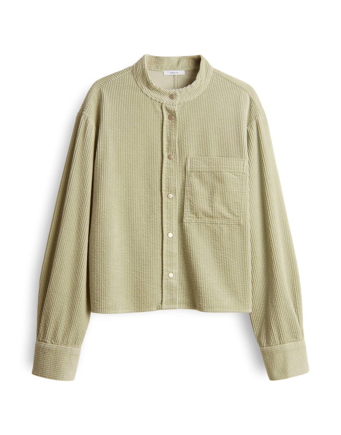 OPUS Boxy Fit Damen Cordhemd mit Stehkragen und Knopfleiste
