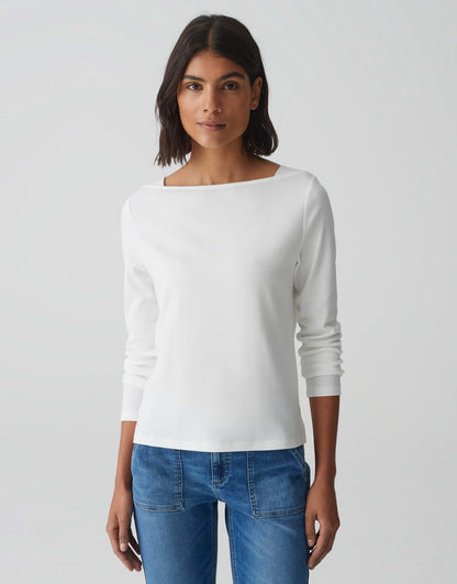 OPUS Langarmshirt Damen schwarz-weiß gestreift