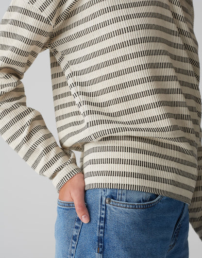 OPUS Langarmshirt Damen Lockere Passform Strukturierte Oberfläche