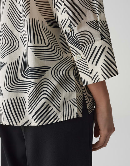 OPUS Lockeres Damen Blusenshirt mit Hemdblusenkragen