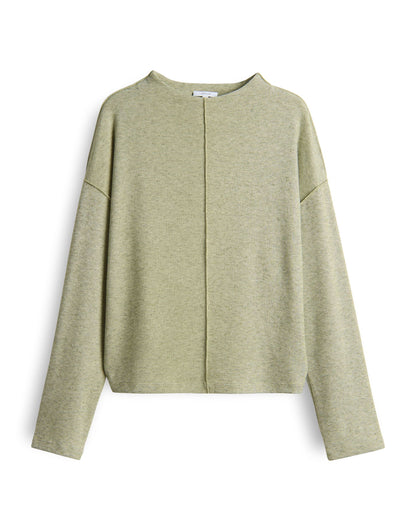 OPUS Lockeres Damen Funnel Neck Shirt mit Mélange-Effekt Jersey