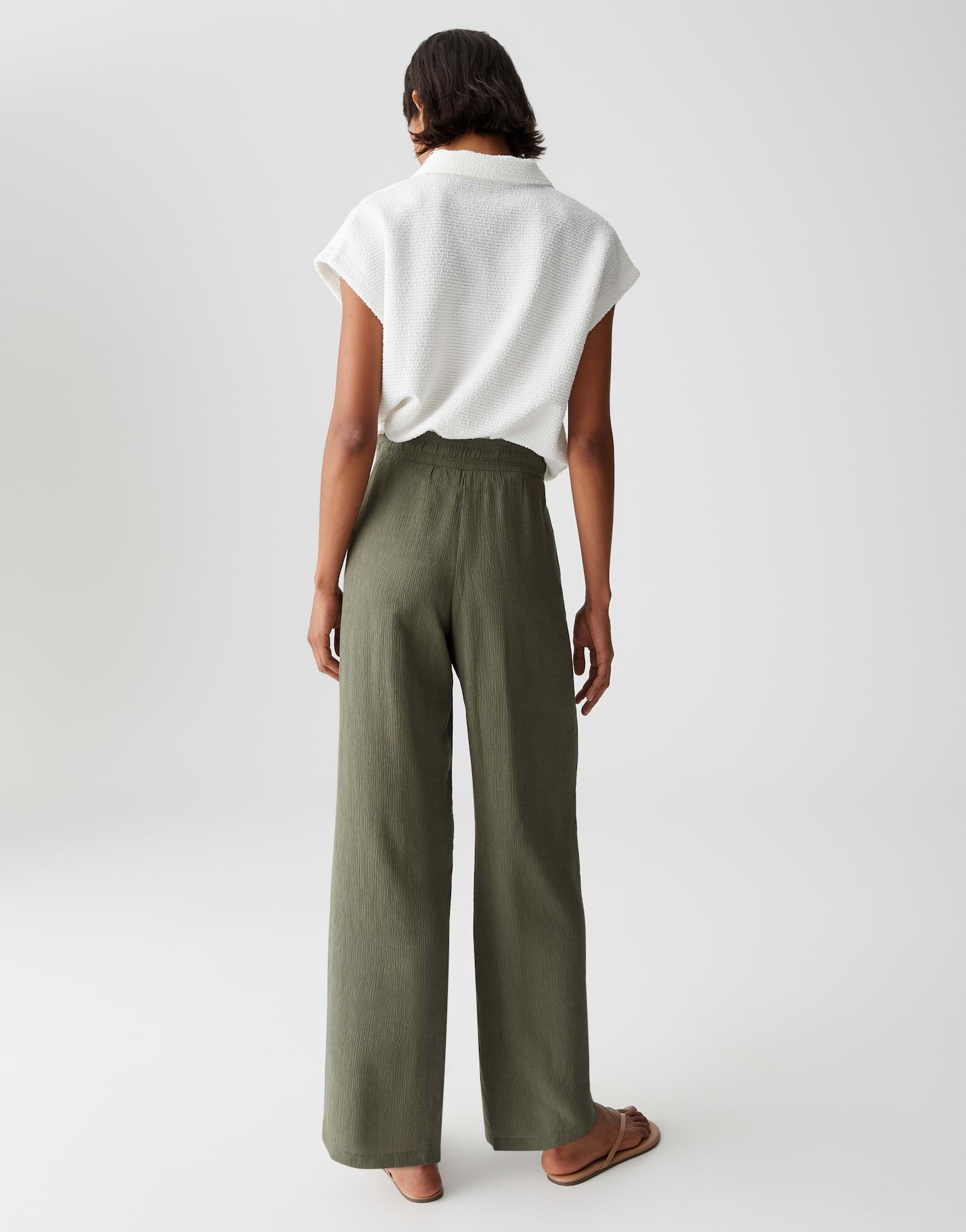 OPUS Crinkle Webware Hose Damen Straight Fit Elastisch