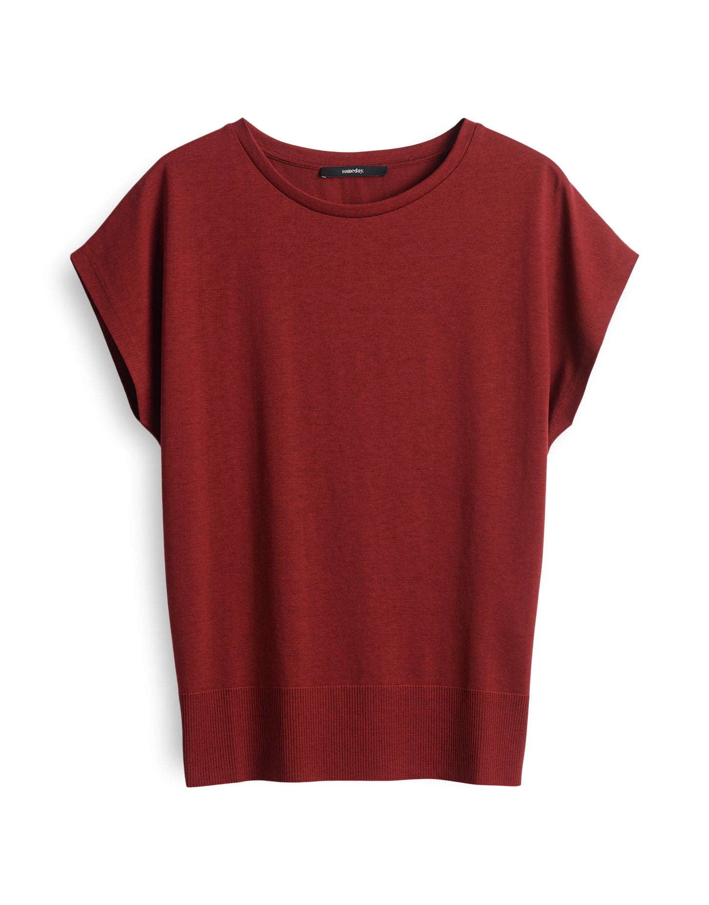 Someday Damen T-Shirt Kurzarm Slim Fit Melange-Effekt