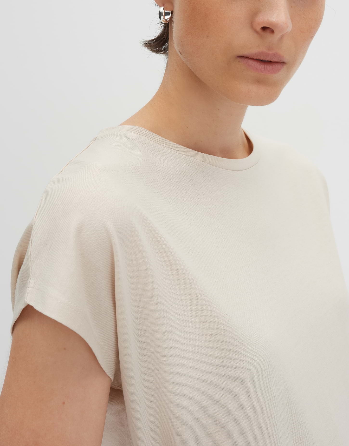 Someday Damen T-Shirt Kurzarm Slim Fit Melange-Effekt