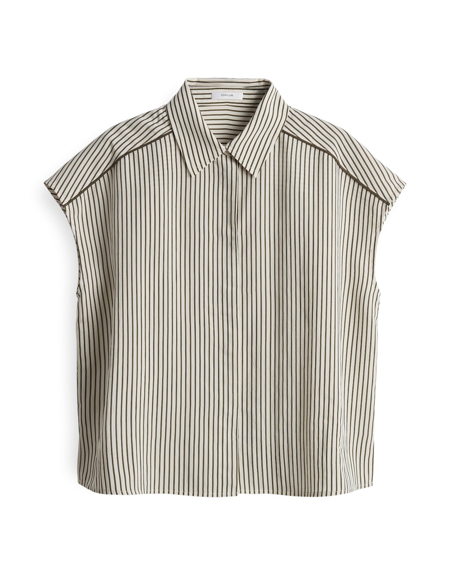 OPUS Lockeres Damen Hemd Bluse überschnittener Kurzarm gestreift Webware