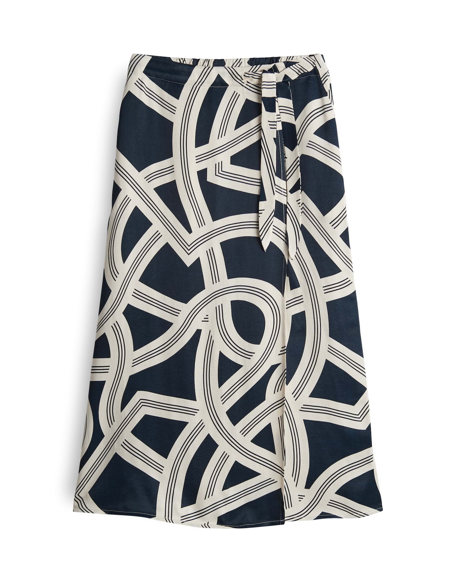 OPUS Lockeres Midi-Kleid Damen A-Linie Knotendetail Viskose