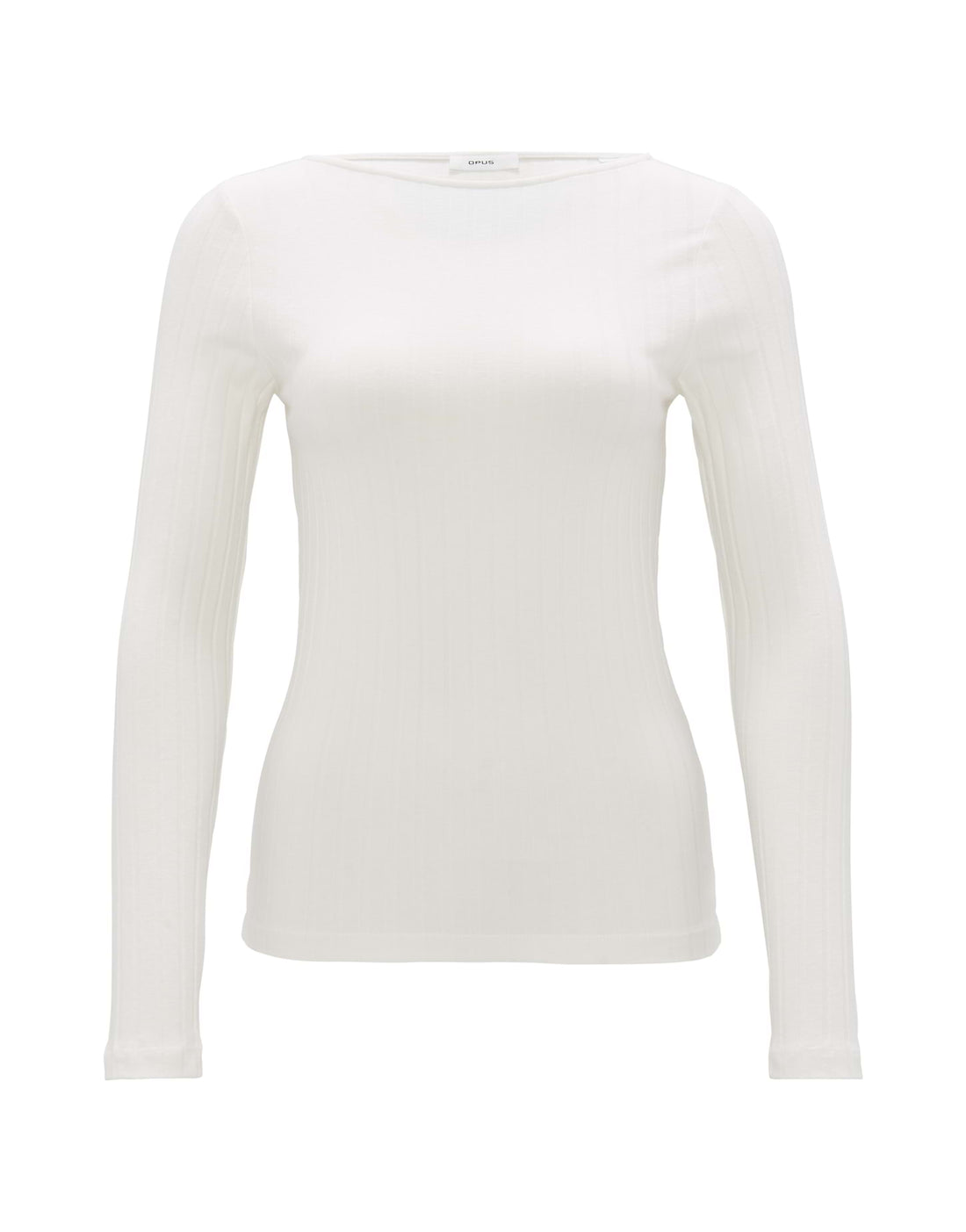 OPUS Langarmshirt Damen schmal geschnitten U-Boot-Ausschnitt Baumwoll Mix