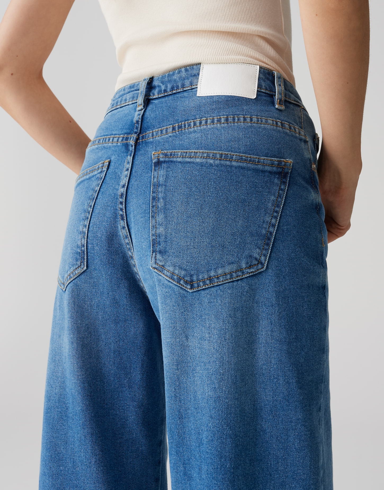 OPUS Wide Leg High Rise Denim Jeans Damen Stretch Base