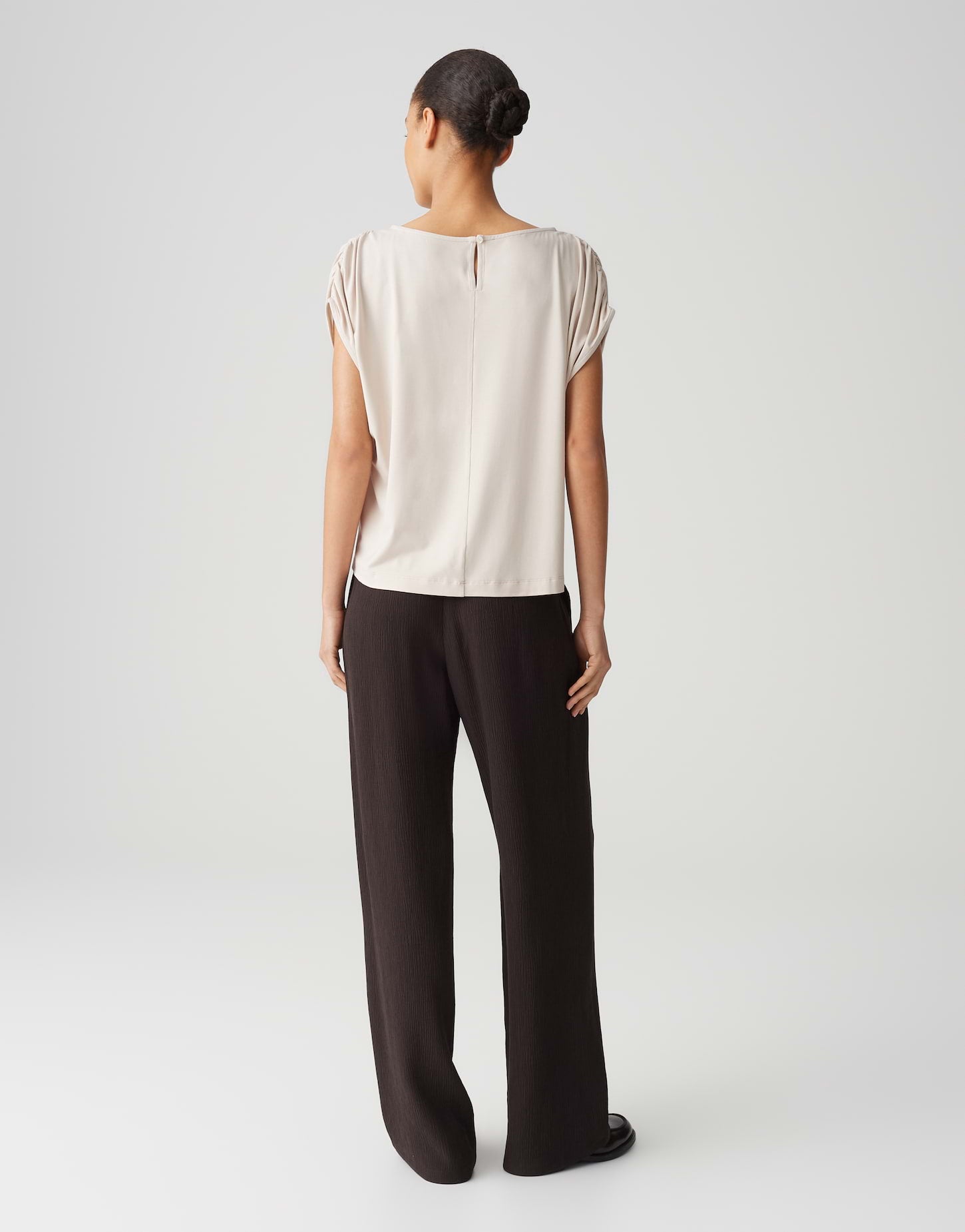 OPUS Damen T-Shirt mit elastischem Raffdetail an der Schulter
