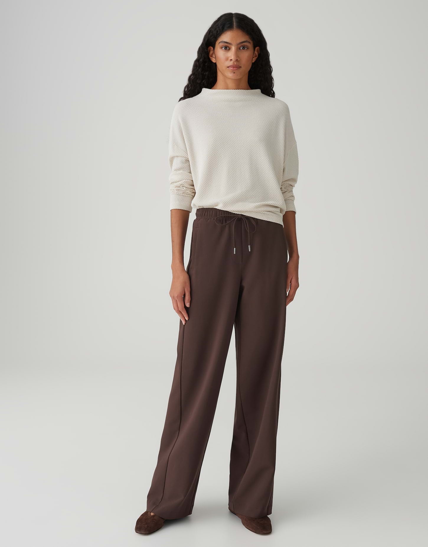 OPUS Vera Damen Jersey Pullover Funnel Neck 3D Struktur