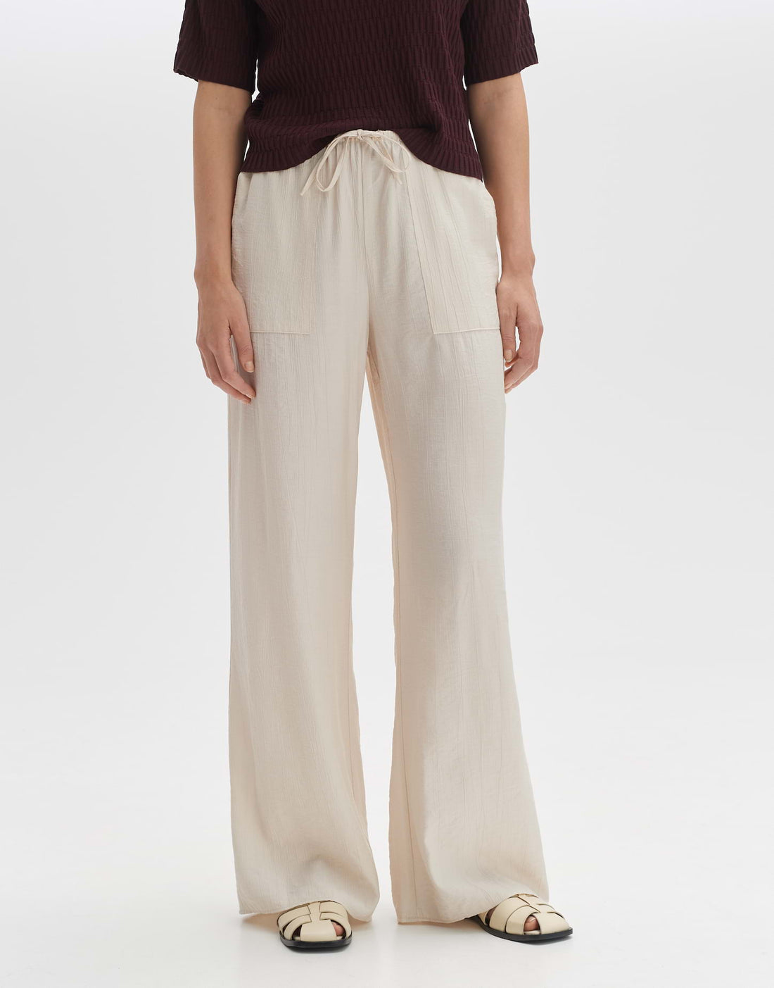 OPUS Wide Leg Hose Damen Hoher Bund Fließender Stoff