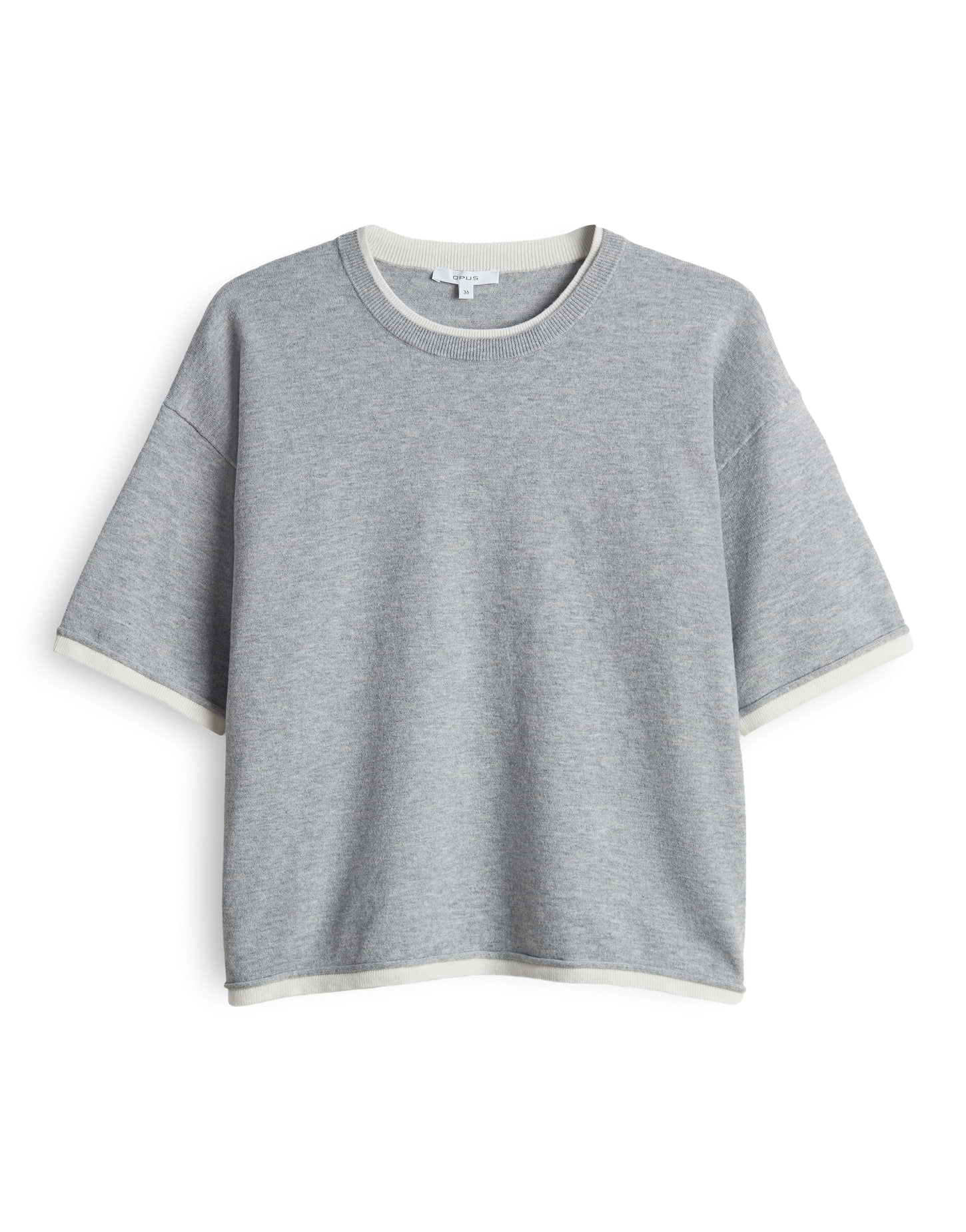 OPUS Damen Feinstrickpullover Boxy Silhouette Kurzarm Rundhalsausschnitt