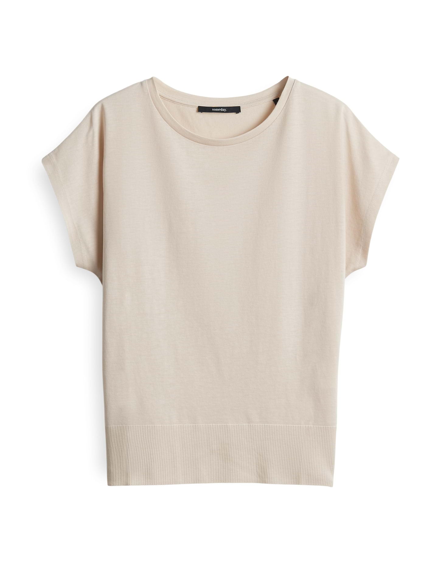 Someday Damen T-Shirt Kurzarm Slim Fit Melange-Effekt