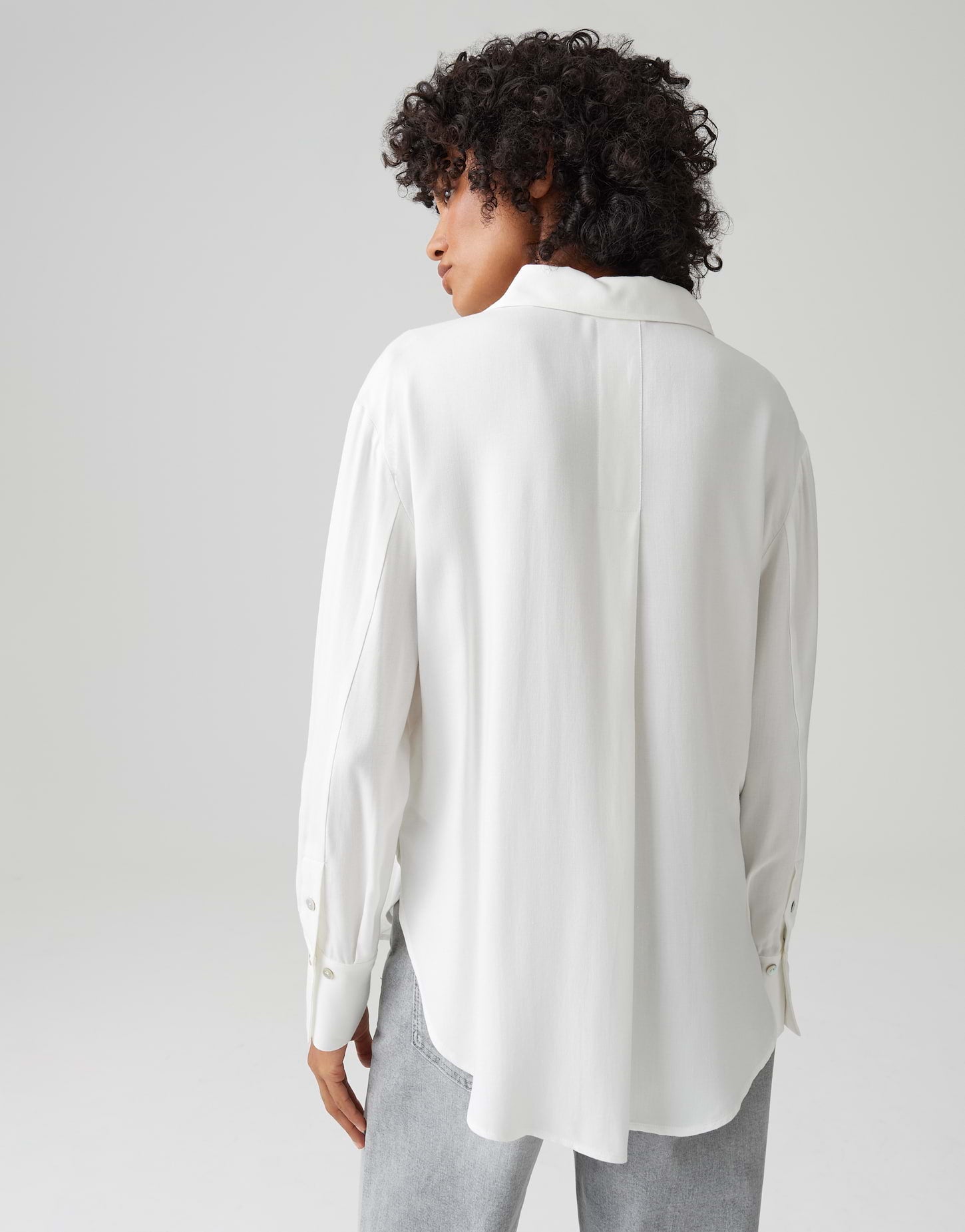 OPUS Hemdbluse Damen Langarm Webware Faltendetail Viskose