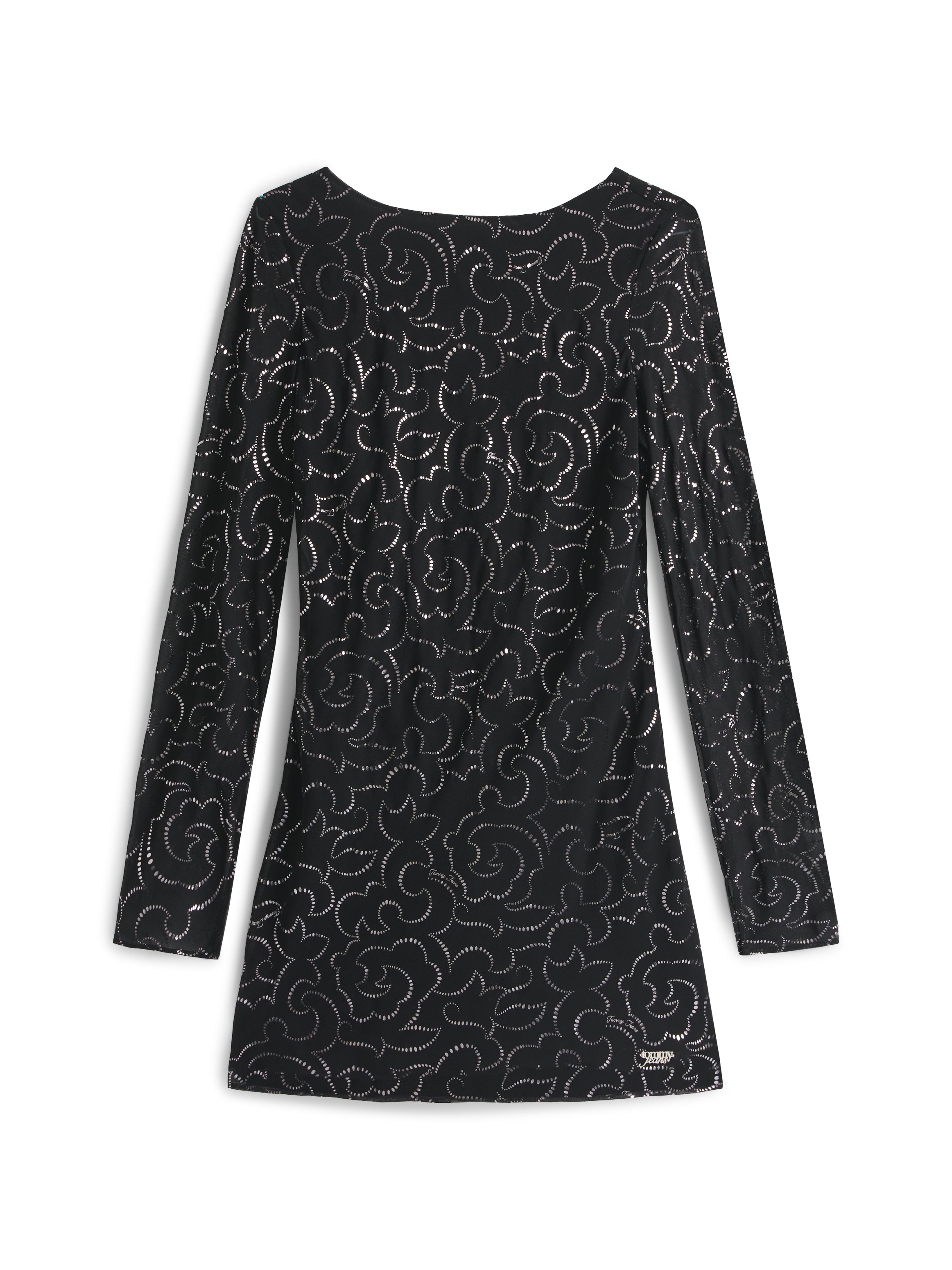 TJW METALLIC AOP MINI LS DRESS