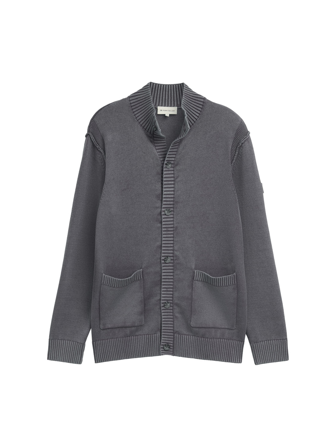 Strickjacke mit Stehkragen