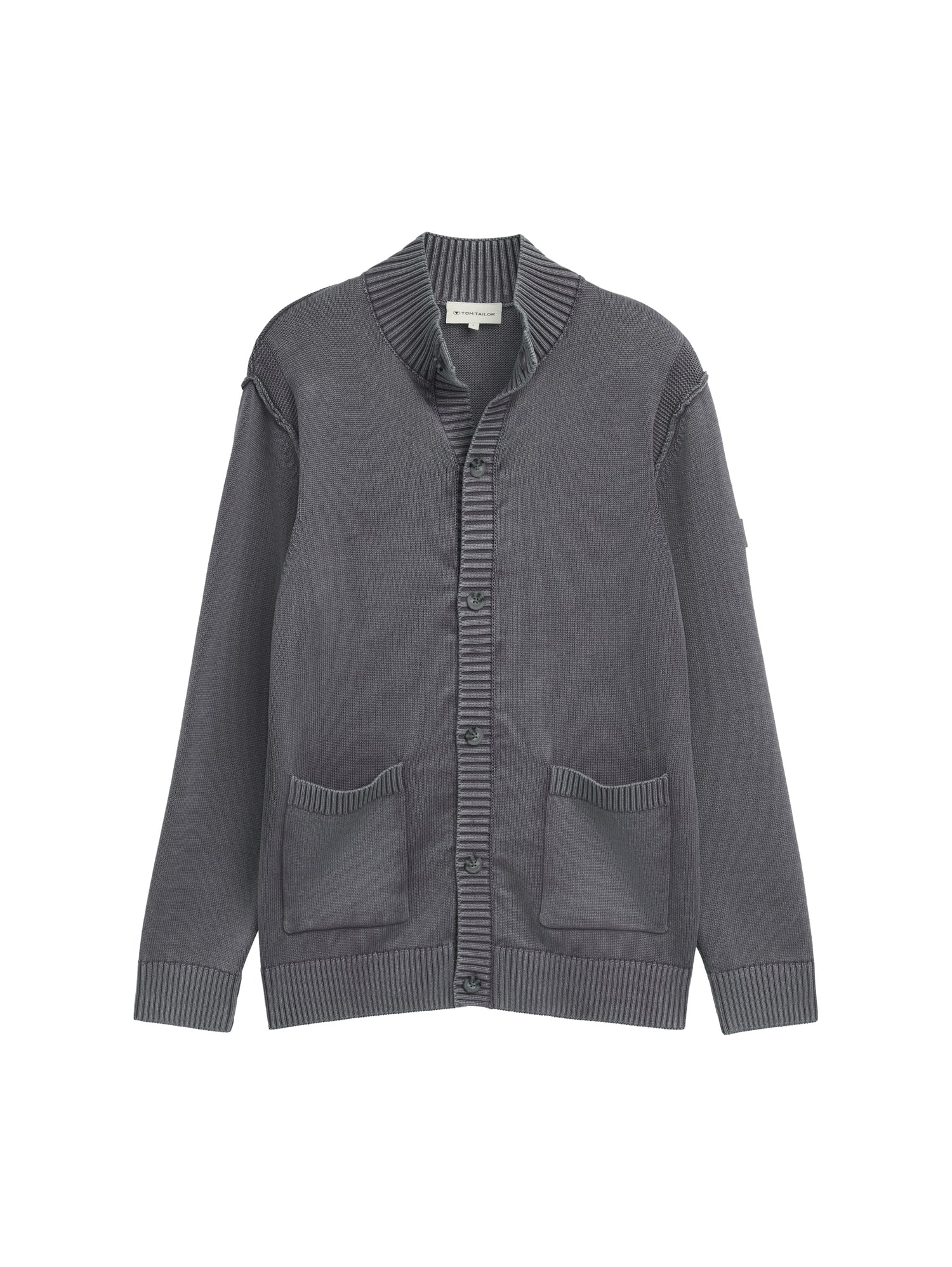Strickjacke mit Stehkragen