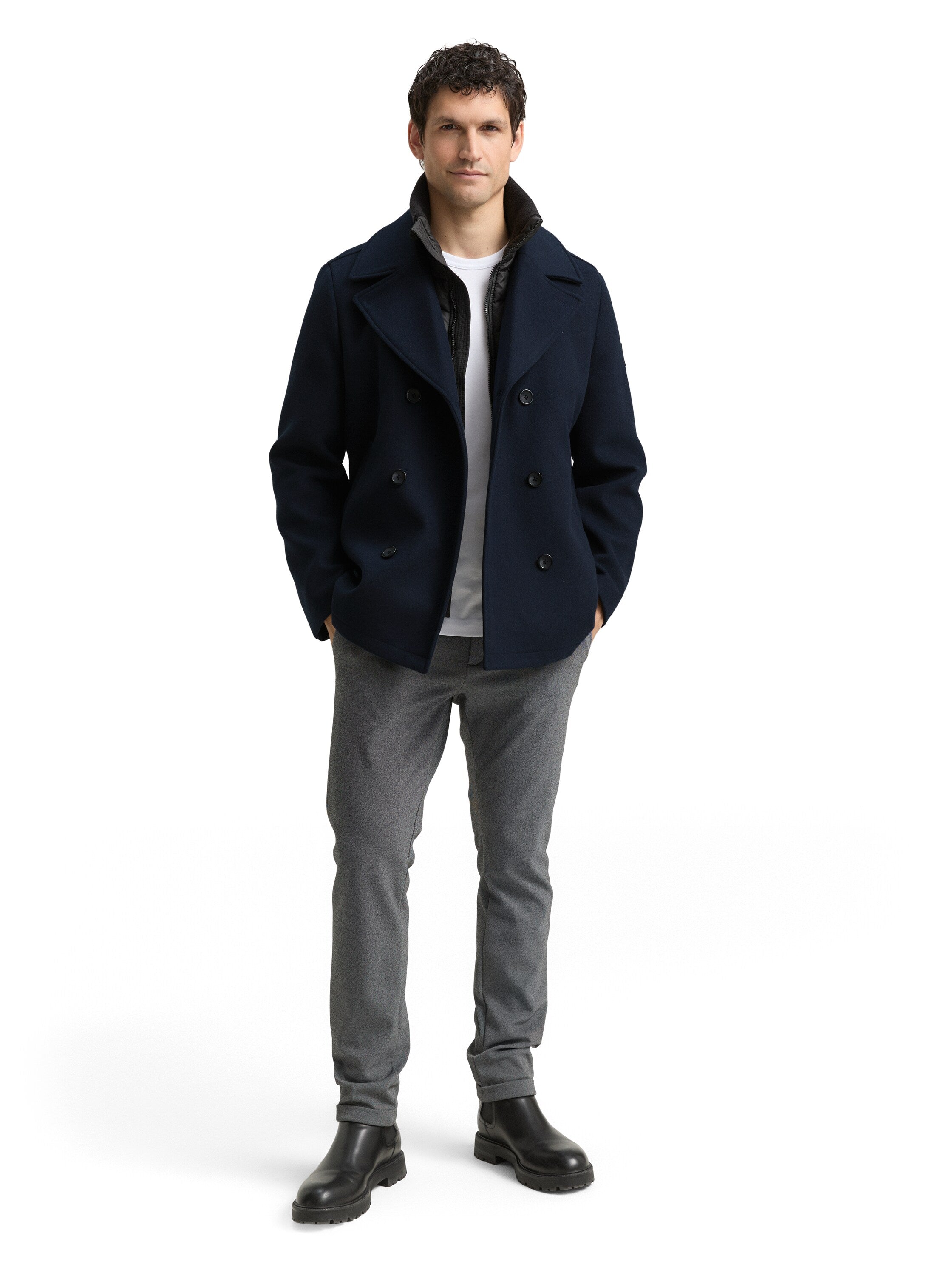 2-in-1 Wolljacke mit abnehmbarer Innenjacke