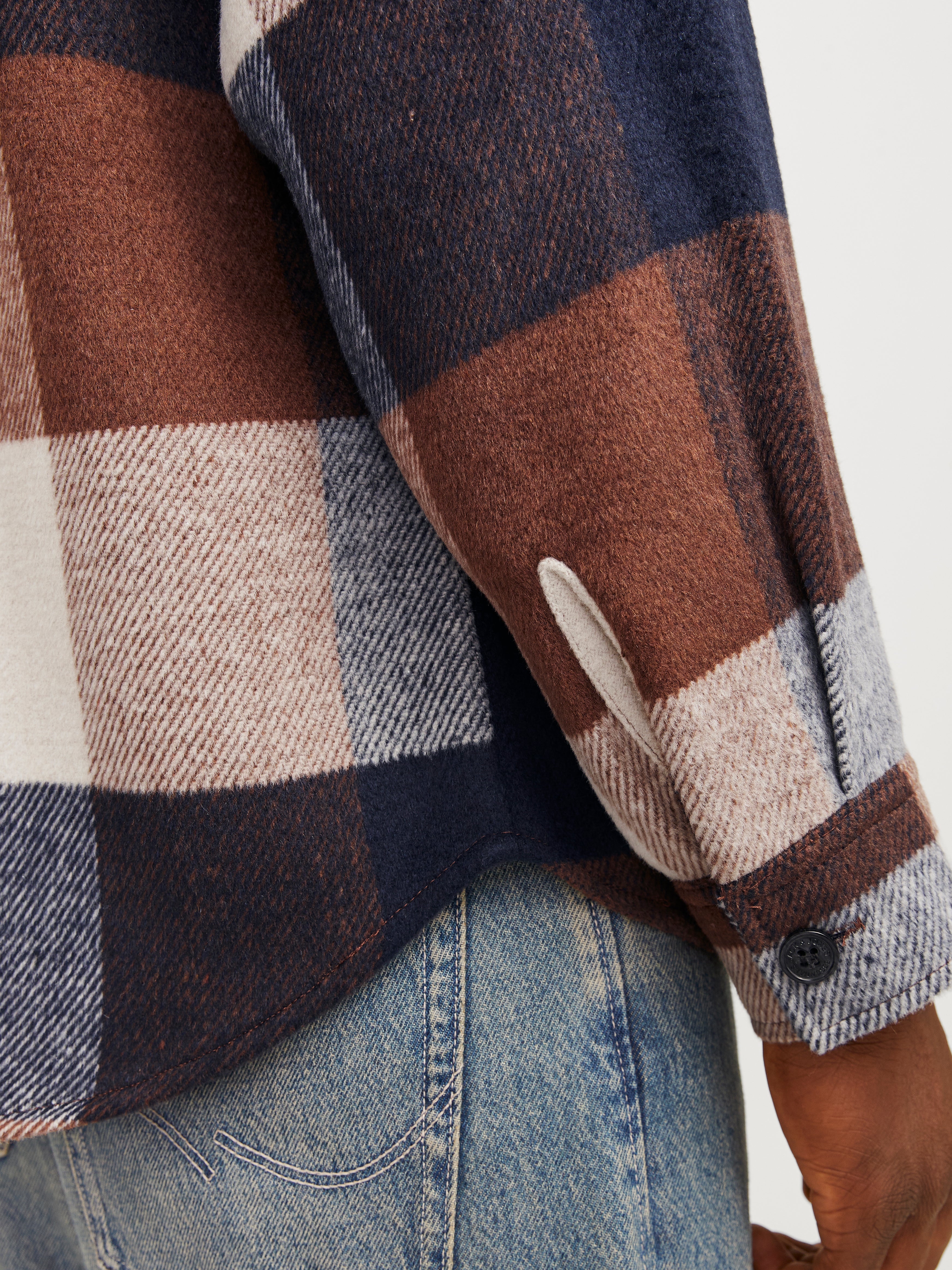 Bestseller Herren Hemdjacke Langarm Twill Hemdkragen Brusttaschen Locker geschnitten