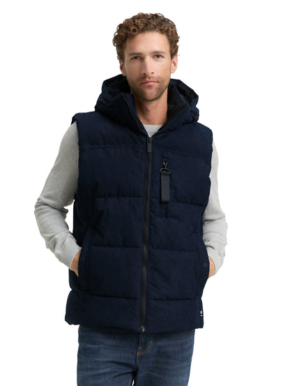 Puffer Weste mit abnehmbarer Kapuze