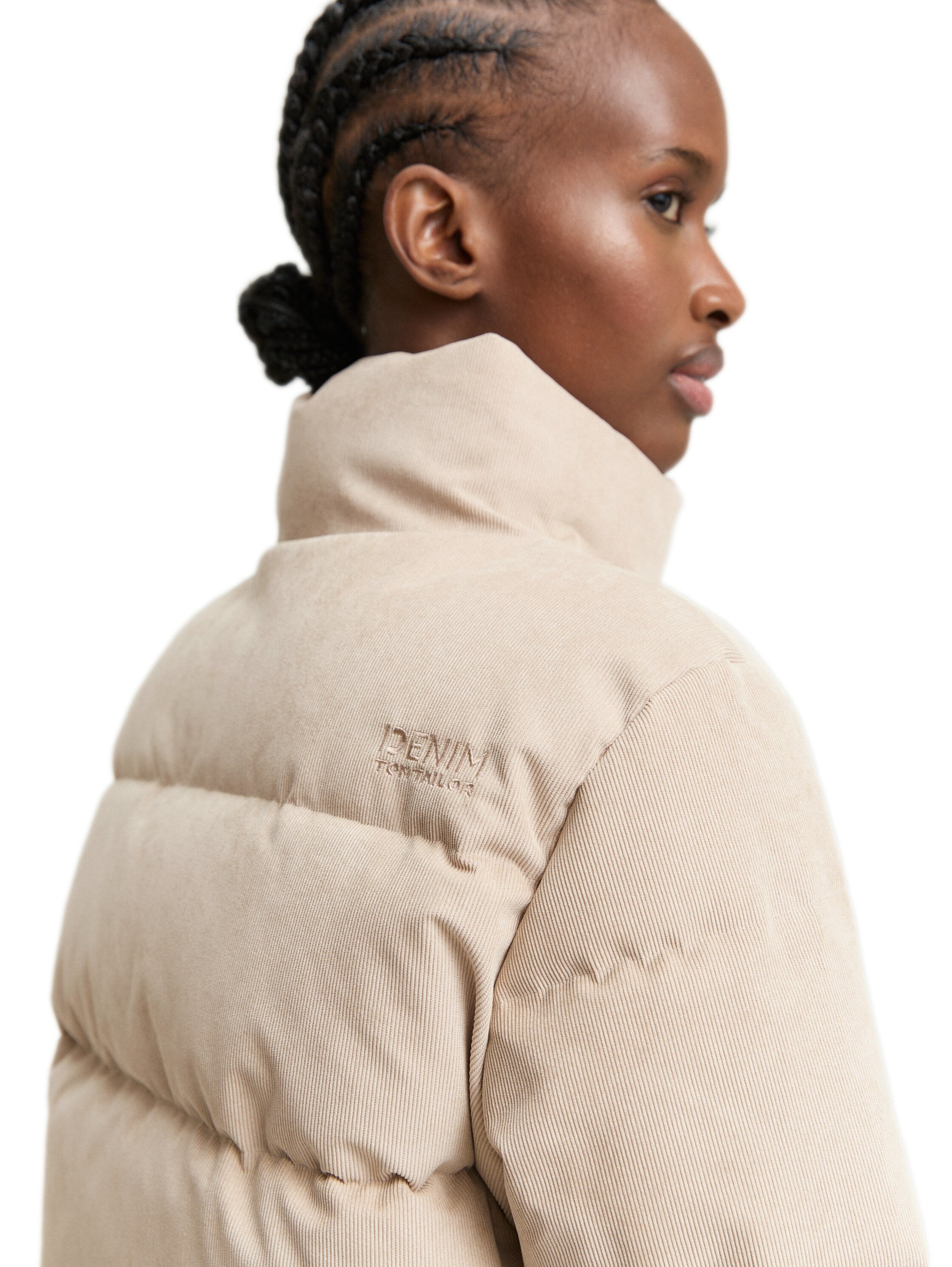 Cord Pufferjacke mit Stehkragen