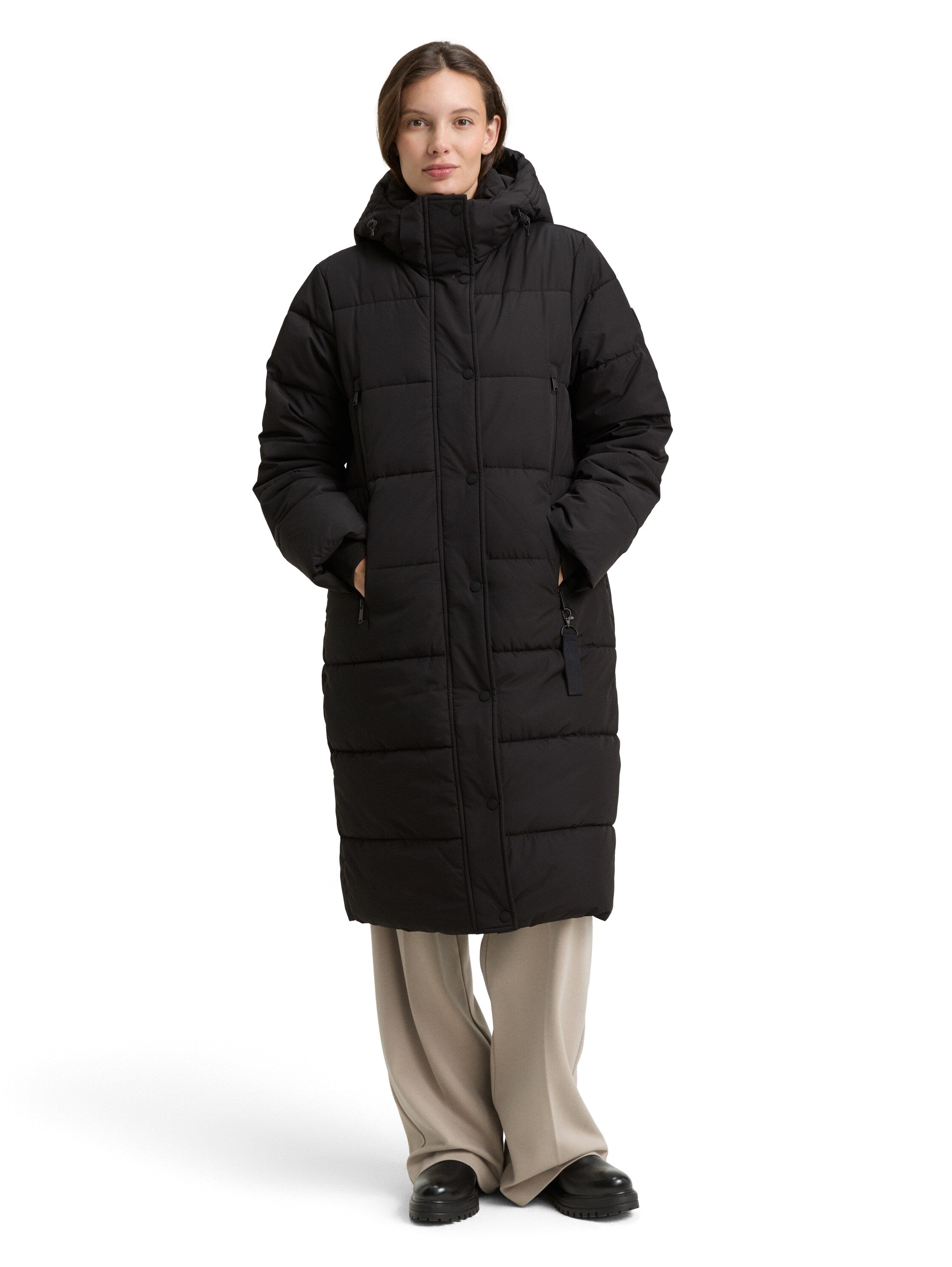Puffer-Mantel mit abnehmbarer Kapuze