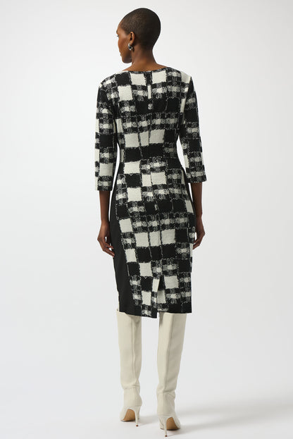 Etuikleid aus Jacquard-Strick mit Karomuster