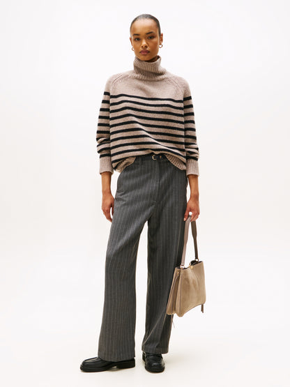 CHUNKY WOOL CASH MOCK-NK LS SWT
