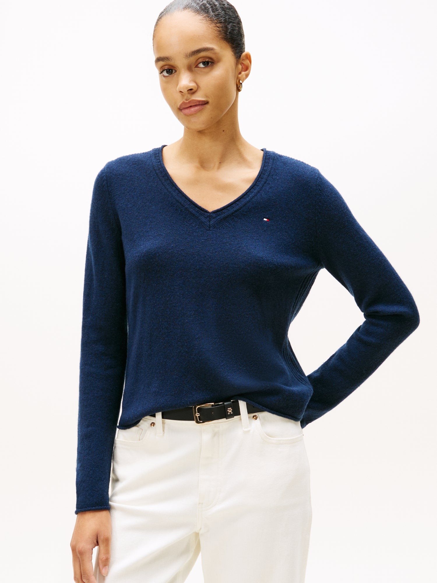 SOFT WOOL V-NK LS SWEATER