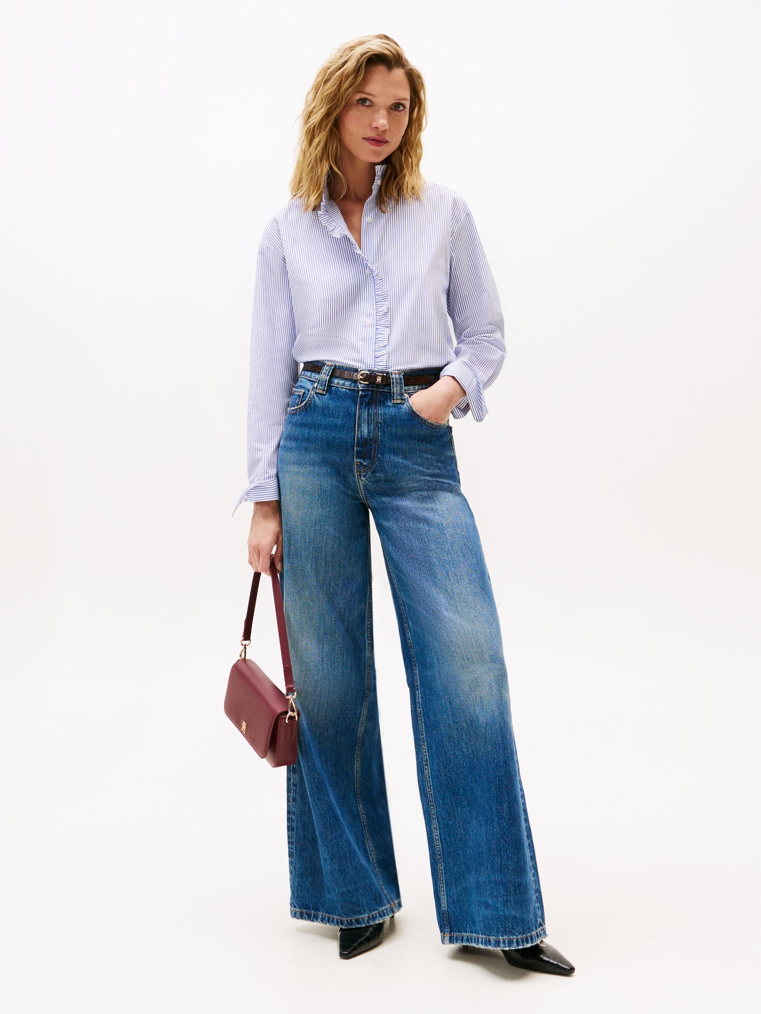 POPLIN RUFFLE SHIRT